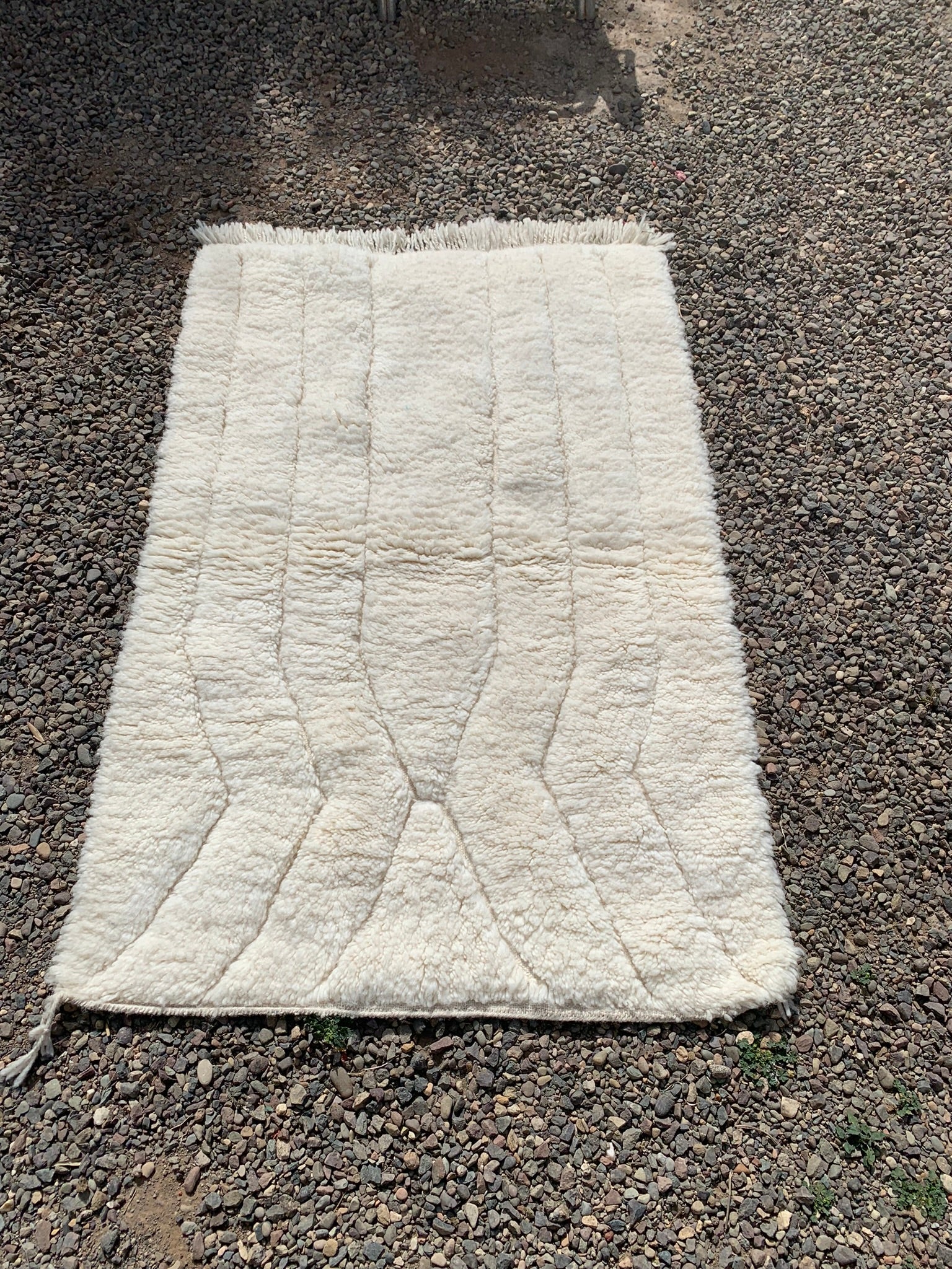 Tapis Beni Ouarain Blanc 1,50m x 1,02m