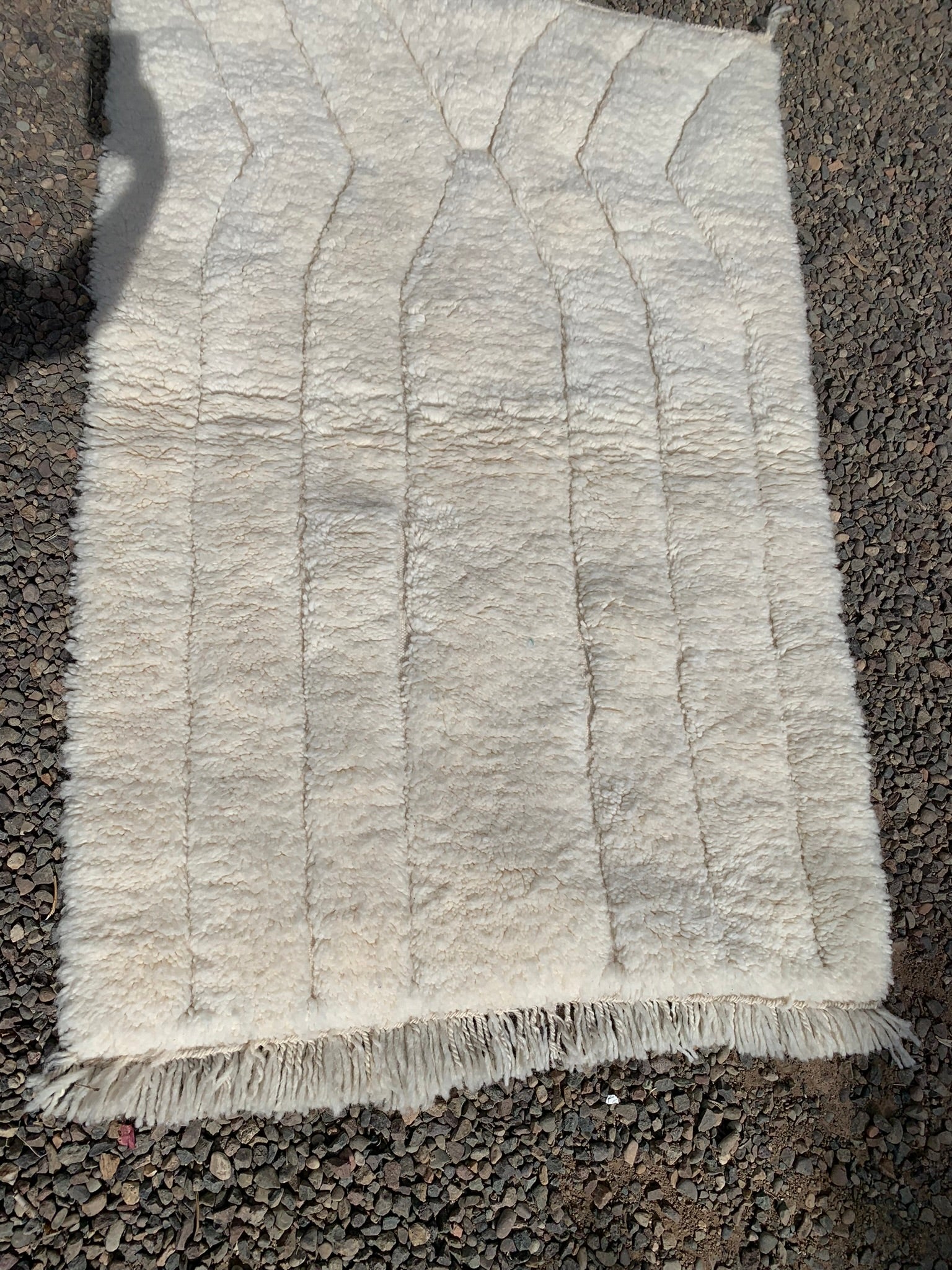 Tapis Beni Ouarain Blanc 1,50m x 1,02m