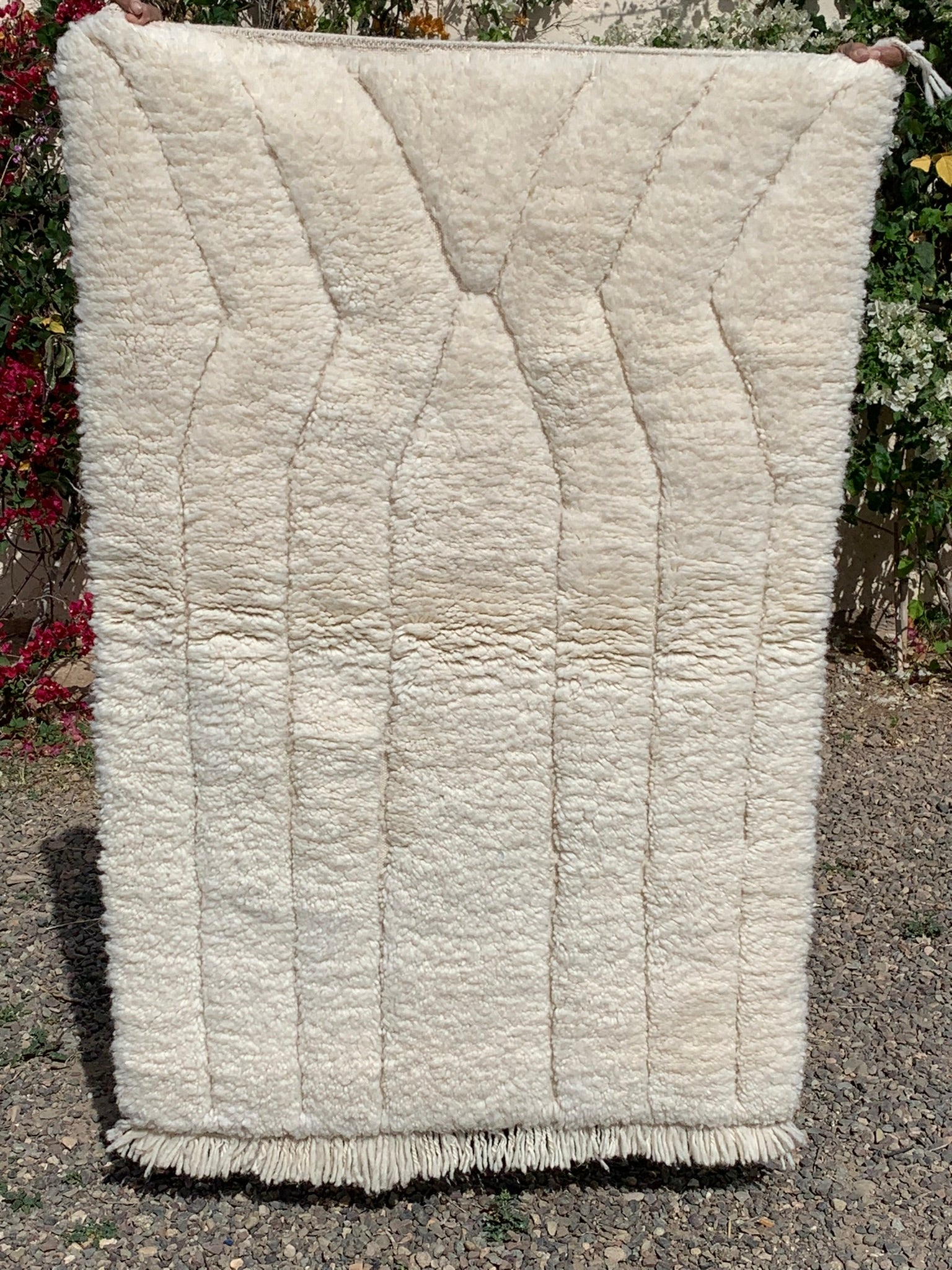 Tapis Beni Ouarain Blanc 1,50m x 1,02m