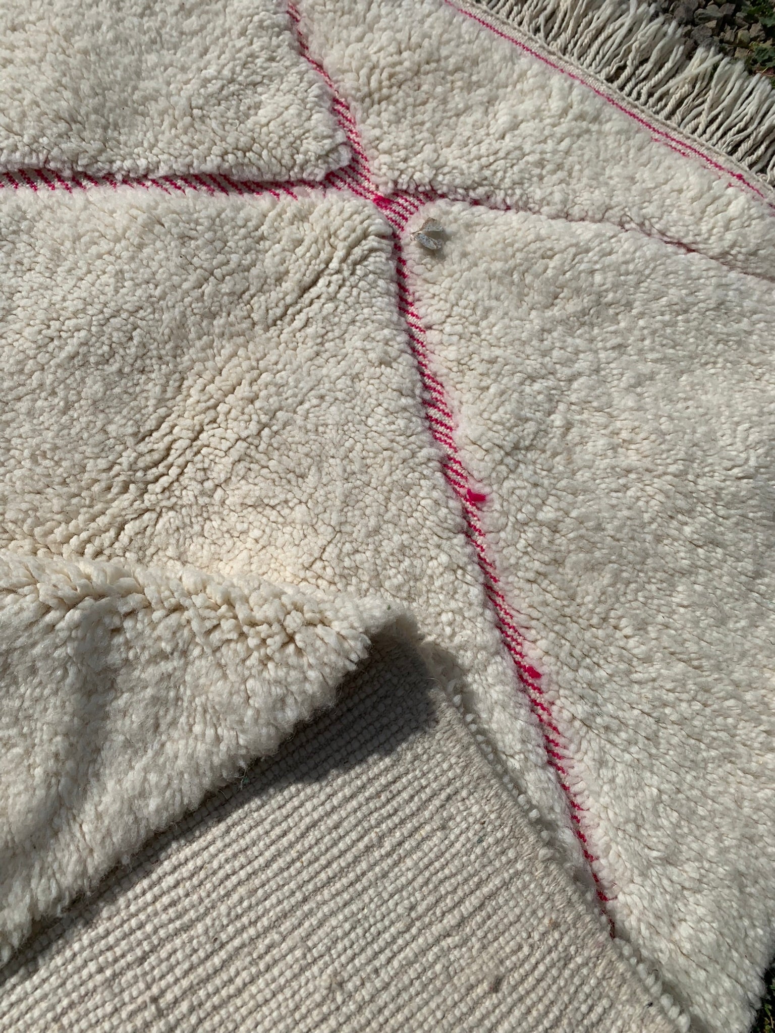 Tapis BENI OUARAIN losanges roses