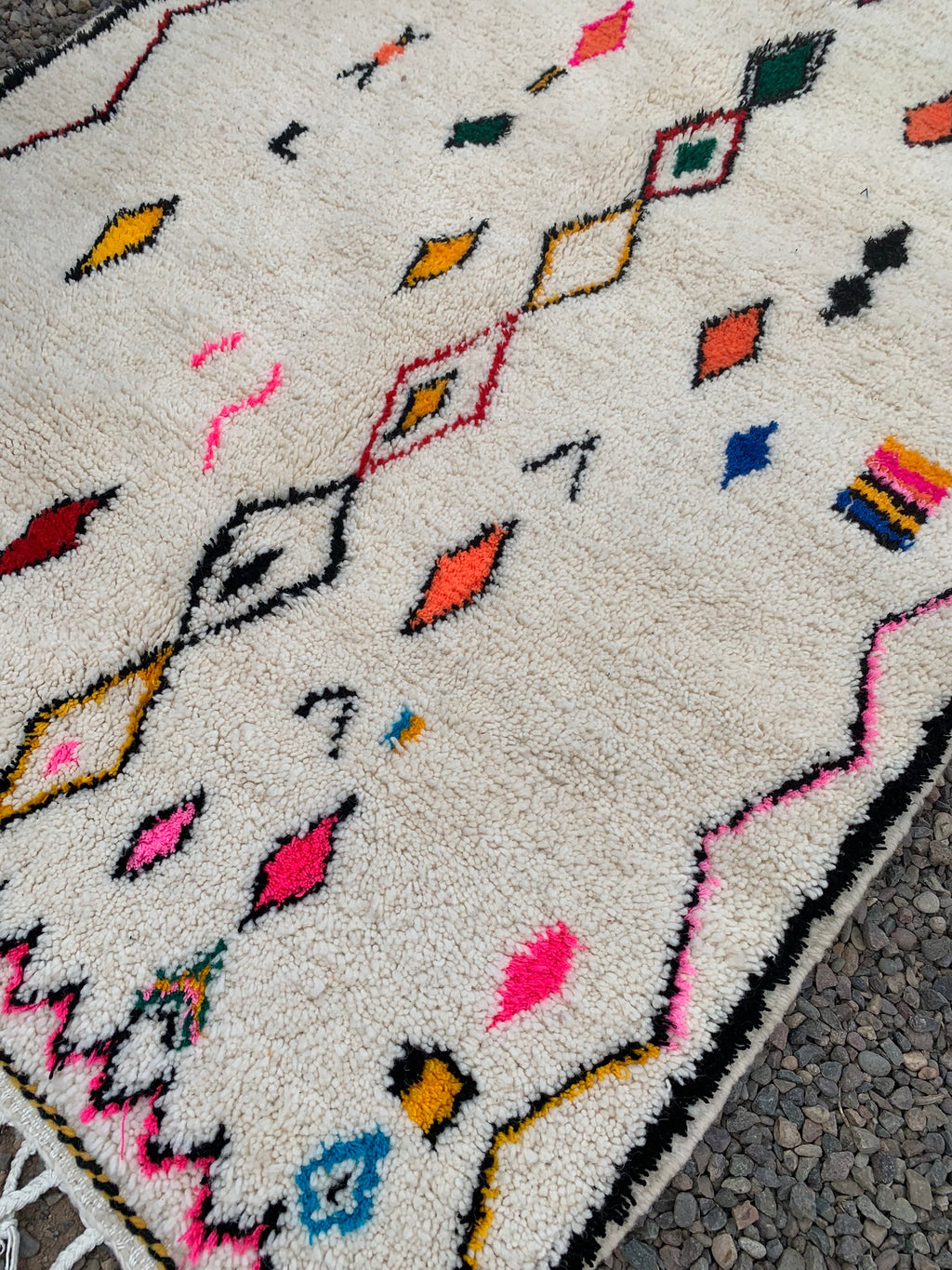 Tapis AZILAL motifs multicolores