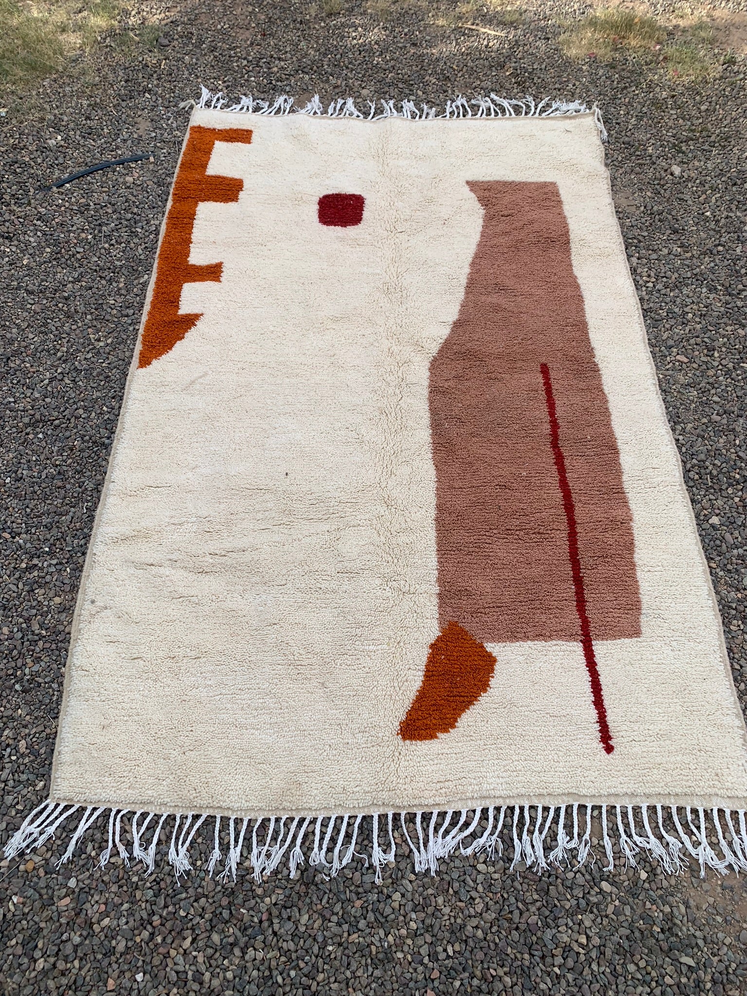 Tapis AZILAL Tableau beige et marron