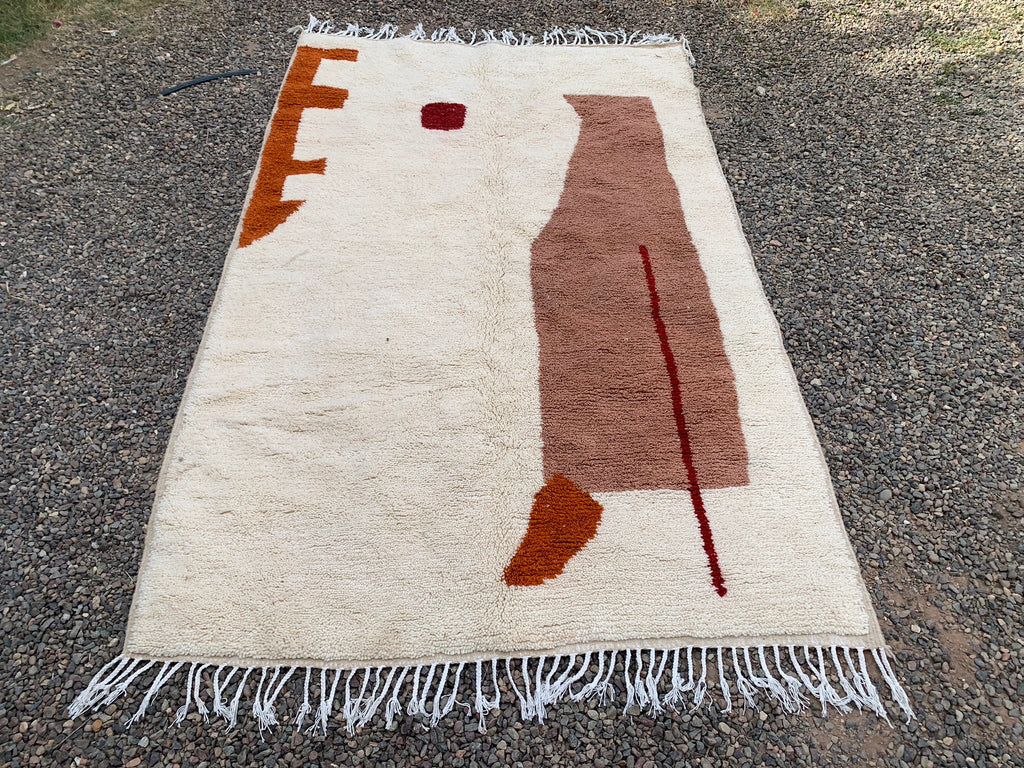 Tapis AZILAL Tableau beige et marron