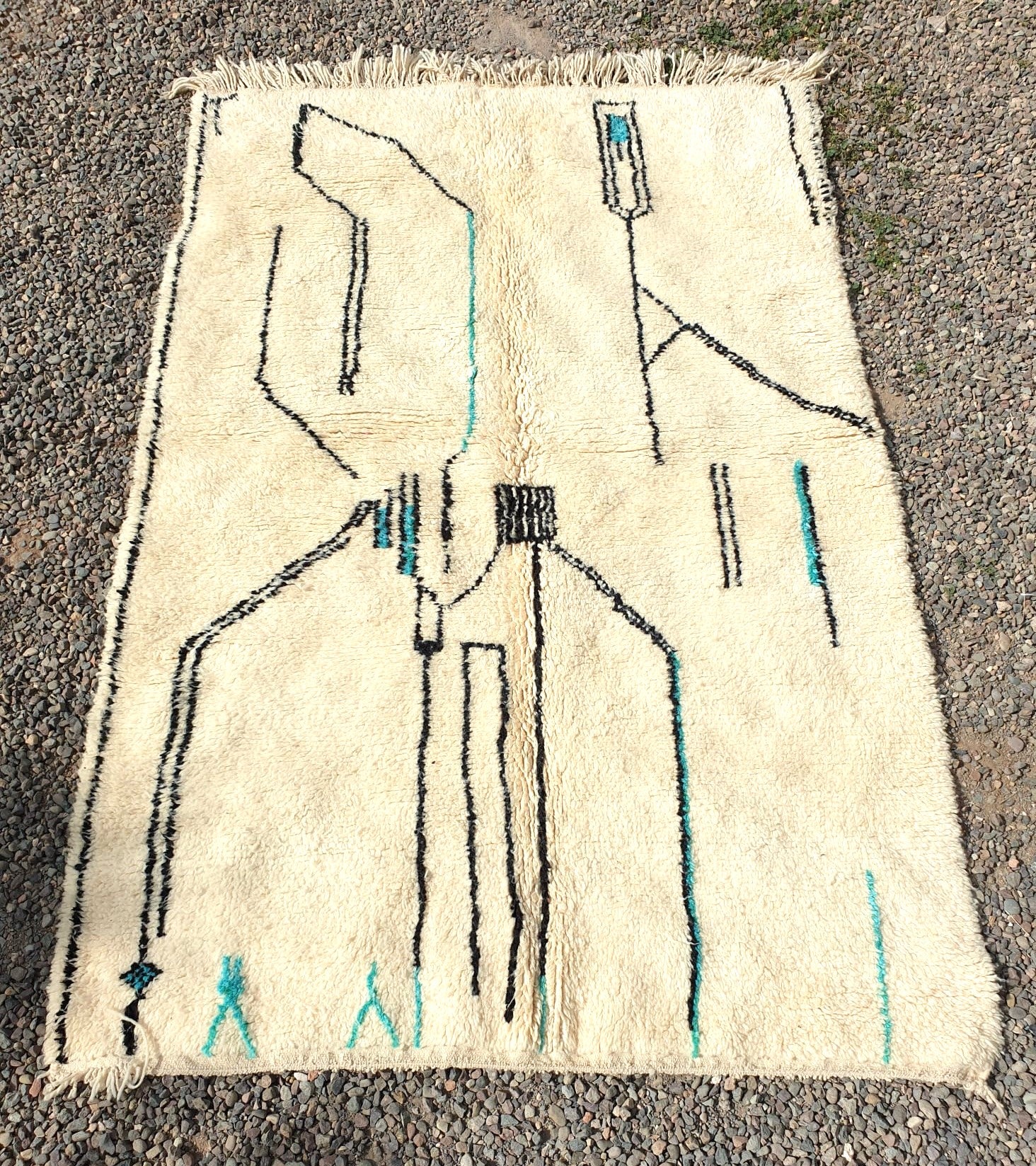 Tapis AZILAL motifs multicolores